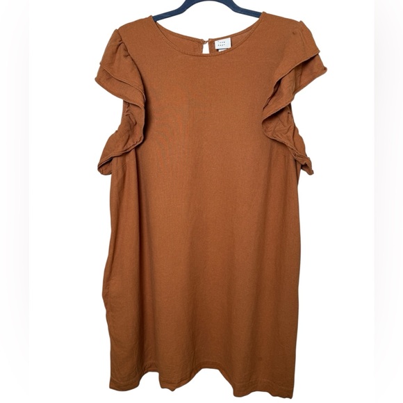 A new day brown Ruffle Sleeve Mini Dress - Picture 1 of 7
